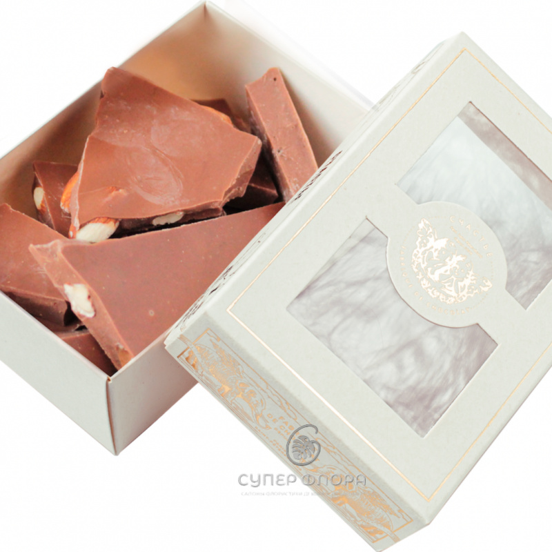 Шоколад молочный с миндалем и лавандой СЧАСТЬЕ, 140 гр