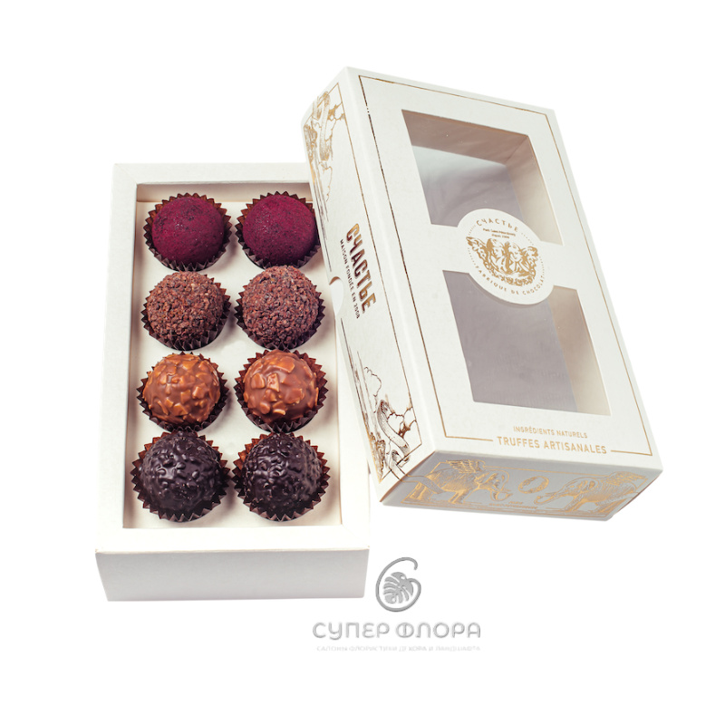 Набор шоколадных трюфелей &laquo;Счастье&raquo; №1, 8 шт., 120 г.