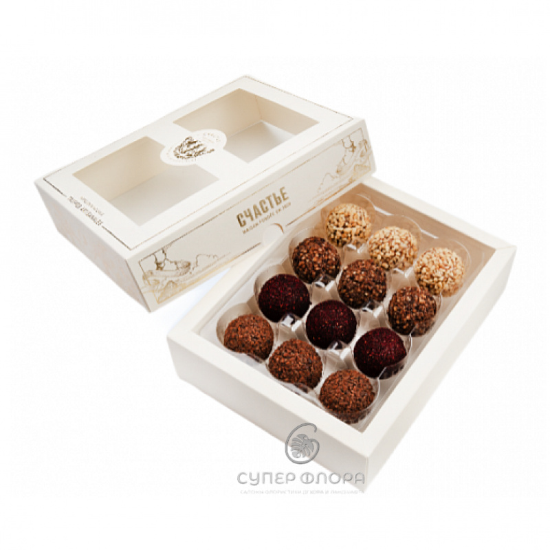 Набор шоколадных трюфелей СЧАСТЬЕ №1, 12 шт, 180 г