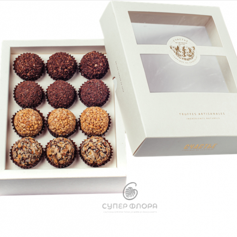 Набор шоколадных трюфелей СЧАСТЬЕ №1, 12 шт, 180 г