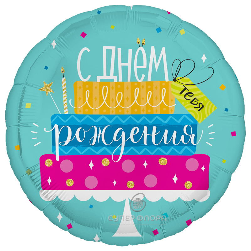 Фольированный шар "С днем рождения"